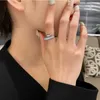 Guldgul och metallisk zirkoniumring för koreanska kvinnors fingersmycken, hög känslighet, utsökt 2022 Girls 'Wedding Ring Z0327
