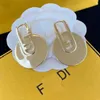 38% OFF Fenjia F Letter Bare Crowd Design 925 Silver Needle Brass and Earrings for Women