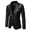 Men's Suits Blazers Autumn Winter Men's Business Luxury Blazer Fashion Banquet Leather Dress Suit Jacket Slim Texture High Quality Pu Coat 6XL 230328