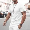 2023 Plus Size Tute da uomo Summer Two Piece Short Set T-shirt tinta unita a maniche corte Top Shorts Suit Sportswear Abbigliamento uomo Abbigliamento M-5XL