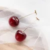 Dingle örhängen mode örhänge koreansk stil söt söt frukt röd körsbär för kvinnor flickor fest designer smycken tillbehör gåvor