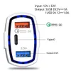 3-poorten LED-autolader 3.5a USB QC3.0 Type-C Universal Fast Charging voor iPhone 14 11 12 13 Pro Max Samsung Android Telefoon Mini Quick Chargers Voertuigadapter