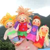 12 -stcs Baby Tell Story Finger Puppets Zet drie varkens Mermaid Castle Princess Cartoon Theatre Role Play Educatief speelgoed voor kinderen geschenken