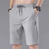 Herren Shorts 2023 Sommer Herren Sport Shorts Einfarbig Gerade Muster Lose Typ Elastische Taille Kordelzug Casual Shorts Jogging Hosen W0327