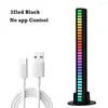 Nachtlichten 32Led RGB Light Bar Voice Control Synchrone LED-muziek Rhythm Type-C USB Charge TV Game Backlight Auto Desktop Ambientlamp