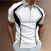 Poloshirts mit geometrischem Design Polyester GEO Color Uniform Golf Polo Camiseta Poloshirt für Männer Bedrucktes T-Shirt Baumwollhemden Designer-Polos Kurzarm-Sommerpolo