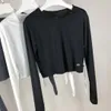 ALO YOGA Sweatshirts Sports Vêts Nano Tech Femmes Portez une manche longue sèche Four Seasons Silk Stretch Sweat-shirt d'automne serré Taille S-M-L