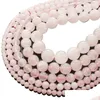 Stone 8mm Natural Rose Pink Quartz Rock Crystal Beads 4/6/8/10/12/14mm Löst passform DIY -armband Halsbandsmycken Maki DH5AV