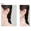 Boucles d'Oreilles Créoles Tendance Or/Argent Couleur Simple Géométrique Ovale Vintage Pour Femme Cadeau Goutte Fête Bijoux En Gros