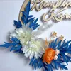 Flores decorativas 30 cm de madera Ramadán Mubarak coronas puerta delantera hecha a mano Floral primavera corona para boda banquete jardín decoración ventana