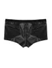 Underbyxor Mens Sexiga underkläder PVC Shiny Zipper Open Faux Leather Underwear Jockstraps Bulge Pouch Gay Clubwear Boxer Shorts Underpantsunderp