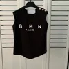 New Fashion Barman Women's T-Shirt wear Designer sans manches Sport luxe haut de gamme col rond coton double fil broderie