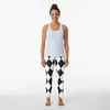 Actieve broek Zwart -wit Harlequin Pattern Leggings Sportswear Woman Gym 2023 Trainingskleding voor vrouwelijke Legins