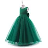 Girl's Dresses Girls Backless Princess Party Dress for Wedding Green Christmas Children Evening Tulle Gown Teen Kids Birthday Formal Long Dress