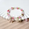 Strand Makersland Colorful Bow Tie Bellflower Beads Crystal Bracelet For Girls Children Charm Gift Jewelry Accessories Wholesale
