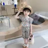 16094 Summer Kids Girls Clothing Set Baby Girl Florals Bubble Sleeve Blouse Tops with Pants 2pcs Outfits Children Sets