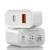 CARAGEM DE VELOCIDADE DE 20W VELOCIDADE PD POWER POT DUAL USB-A TIPO C Plugue de bloco de carga rápido para Apple Samsung