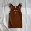 Kvinntankar Lewew Top Designer Knitting ärmlösa andningsbara stickor Tee Sport Top Tank Tops Fashion Vest Yoga Anagram Tees 920