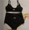 Lua bordada bordada de maiô Bikinis Set Designer Bruens BRA Feminino Conjunto de Ladas de Alta Cídhar