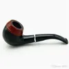 Pipe da fumo Pipa in legno rosso con giunzione nera fatta a mano per pipa da tabacco curva da boutique regalo