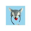 Party Hats Children Adts Animal 3D Wolf pannband Bow Tie Tail Cosplay 3st Set Props Decor Halloween Costume For Kids Christm DHRSV