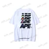 Men's T-Shirts INS Ape Man Monkey Head T-shirt Letter Ghost Premium Round Neck Loose Casual Men's and Women's Short Sleeve T230328