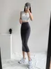 Skirts Elastic Slim For Women High Waisted 2023 Ladies Straight Summer Midi Skirt Korean