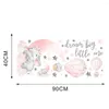 Stickers muraux mignon fille rose ballon à Air dormir éléphant pour enfants chambre pépinière décor maternelle maison décalcomanies