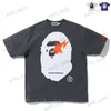 Men's T-Shirts Ins short sleeve cartoon ape head t-shirt lightning printing high-end armband personality handsome men and women T230328