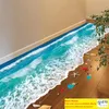 Adesivo per pavimento spiaggia mare romantico Simulazione 3D Decalcomania per decorazioni per la casa sulla spiaggia per decorazione Adesivo da parete per sfondo camera da letto soggiorno bagno