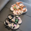 Slipper Summer Little Girls Sandals Flower Simple Cute Pink Green Children Toddler Baby Soft Casual School kids Shoes 230328