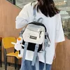 Schultaschen Kleiner Damenrucksack Mini-Mädchen-Kontrastfarbentasche Wasserdichter Nylonstoff Japanische lässige Mädchentasche weiblich 230327