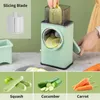 Fruit Vegetable Tools LMETJMA Rotary Vegatble Grater Manual Mandoline Slicer With 3 Drum Blades Kitchen Vegetable Slicer Grater Cutter KC0447 230328