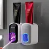 Toothbrush Holders ECOCO Automatic Toothpaste Dispenser Wall Mount Bathroom Accessories Waterproof Toothpaste Squeezer Toothbrush Holder 230327