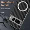 Carbon Fiber Design Cases For Google Pixel 7 Pro PIXEL 7A Case Plastic Magnetic Hard Shell Magsafe Protective Cover