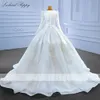 Partykleider Lceland Poppy Damen-Ballkleid aus Satin, Hochzeit, lange Ärmel, bodenlang, Spitzenapplikationen, Brautkleider mit Korsettrücken 230328