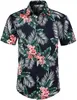 Hommes chemises décontractées hommes hawaïen été imprimé fleuri plage mer manches courtes Luau chemise hauts Blouse W0328