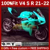 Motorcykelmässa för Ducati Street Fighter Panigale V4S V4R V 4 V4 S R 2018-2022 BODY 167NO.55 V-4S V-4R V4-S V4-R 21 22 2021 2022 Injektion Molding Bodywork Cyan Stock