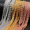 Chains 3mm Stainless Steel Twist Singapore Bulk For Jewelry Making Gold/Rose Gold/Silver Color Metal Chain Wholesale 10pcs