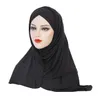 Donne musulmane One Piece Amira Cross Pull On Ready Instant Hijab Sciarpa lunga Scialle turbante islamico Ramadan Femme Copricapo Tappi avvolgenti