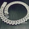 Naszyjniki biżuterii 20 mm Hip Hop vvs moissanite Diamond Miami Cuban Link łańcuch 925 Srebrny naszyjnik