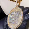 Buss Down Iced Fully Vvs Moissanite Diamond Men Sterling Large Silver Pendant Custom Hip Hop