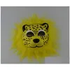 Maski imprezowe Realistyczne futra mane lateksu maska ​​Py Animal Tiger/Lion/Monkey/Wolf Partern Fl Face Cosplay Halloween Costume GB600 Drop Dhxz0