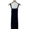 Diseñador Carta Sling Vestido Mujer Faldas de punto Tanques Sexy Vestidos negros Ropa