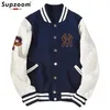 Mens Jackets Supzoom Aankomstbrief Rib Mouw Katoen Top Fashion Single Breasted Casual Print Baseball Jacket Losse Cardigan Coat 230327