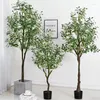 Decorative Flowers Indoor Decoration 150cm 5ft Artificial Faux Olives Plant Silk Leaf Olive Tree With Pot