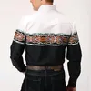 Herrklänningskjortor Western Ethnic Costume Lapel Långärmad skjorta Högkvalitativ tyg Topp Mäns 2023 vår och sommar
