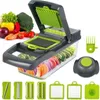 Fruits Légumes Outils Multifonctionnel Coupe-Légumes Trancheuse De Fruits Râpe Broyeurs Vidange Panier Trancheuses 8 En 1 Gadgets Accessoires De Cuisine 230328