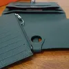 Wholesale Famous designer Genuine Leather long wallet green color cowhide soft purseZipper coin Pocket Small Card Holder