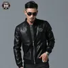 Men's Leather Faux Jacket Skull Embroidered Baseball Collar Western Motorcycle 230328